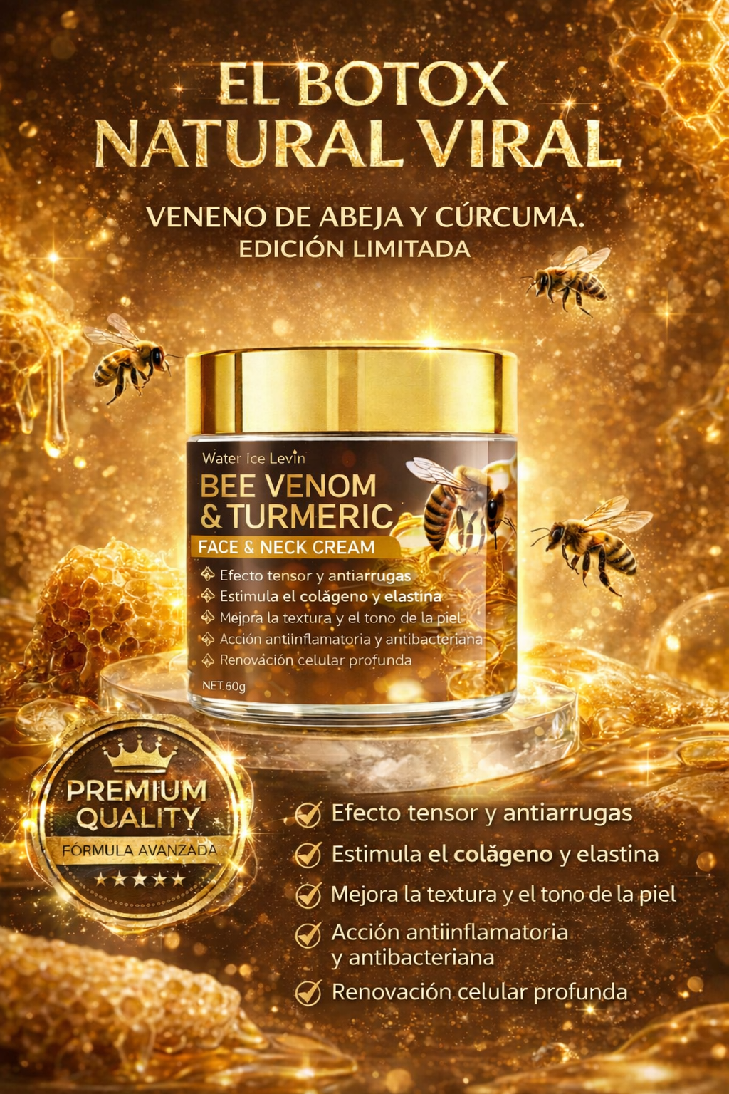 CREMA HIDRATRANTE DE VENENO DE ABEJA CON C&Uacute;RCUMA
