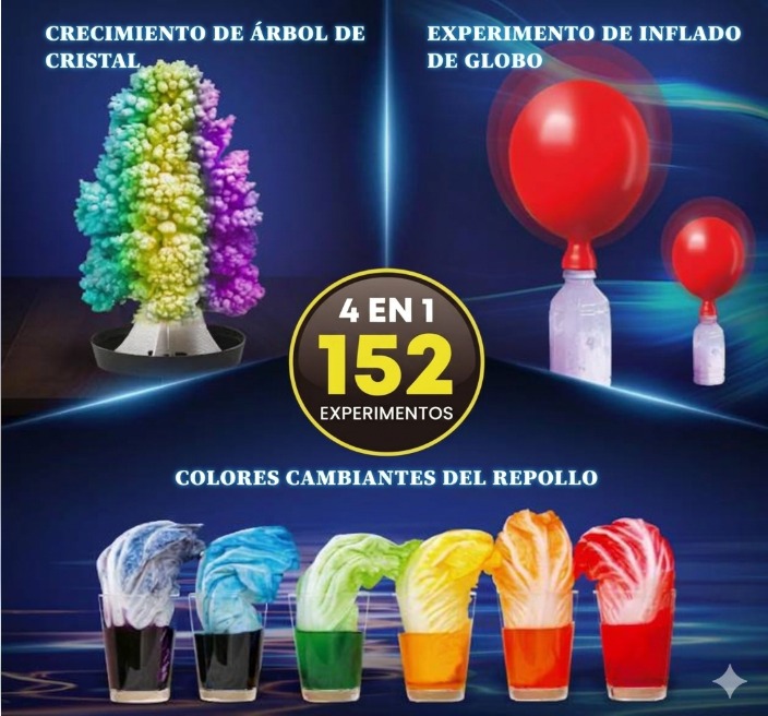 KIT DE CIENCIAS 152 EXPERIMENTOS