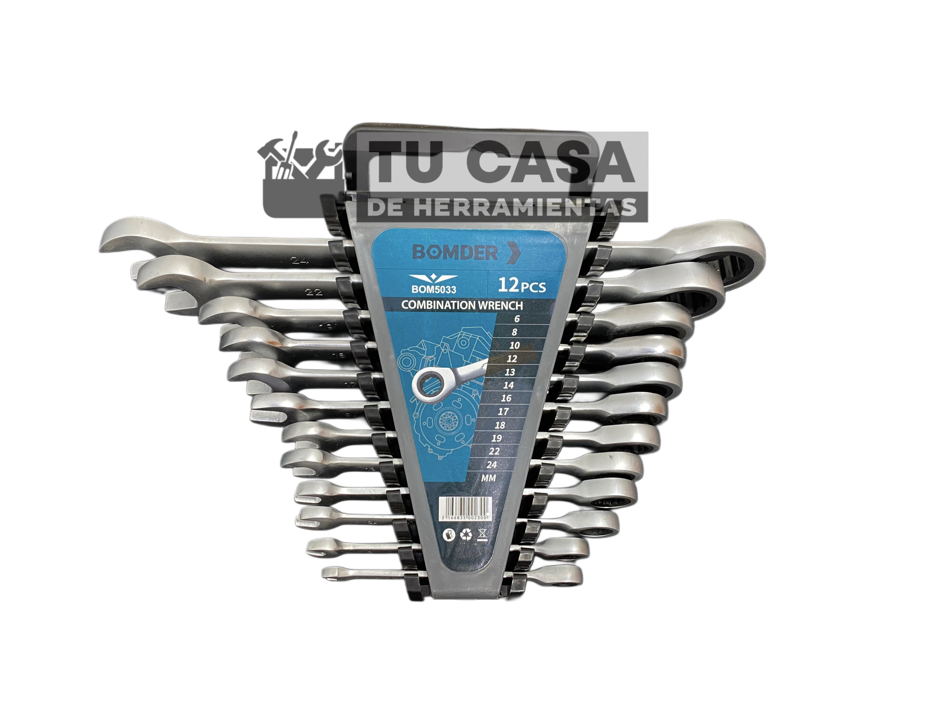 Llave combinada con carraca 12pcs