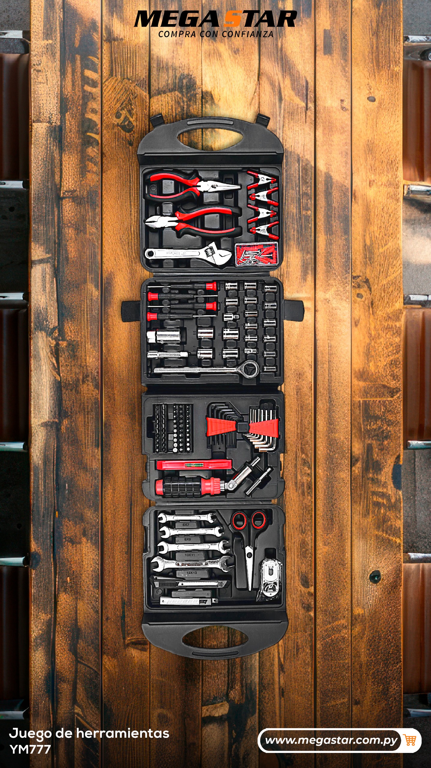 Juego de herramientas 189Pc Megastar